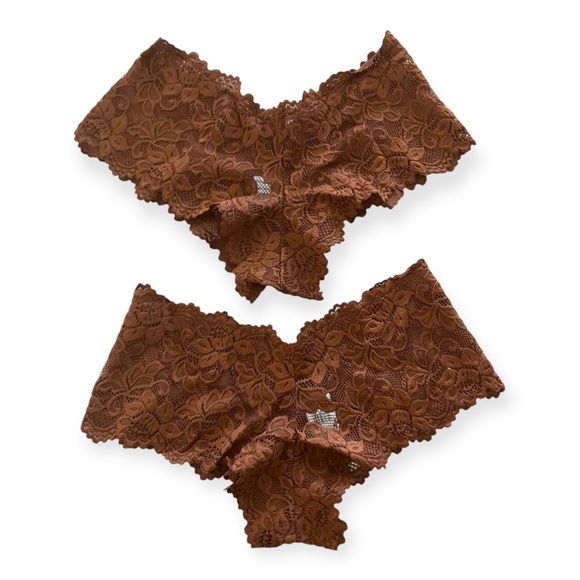 Frederick's of Hollywood Other - Frederick’s of Hollywood Womens Brown Lace Jessica Boyshorts set